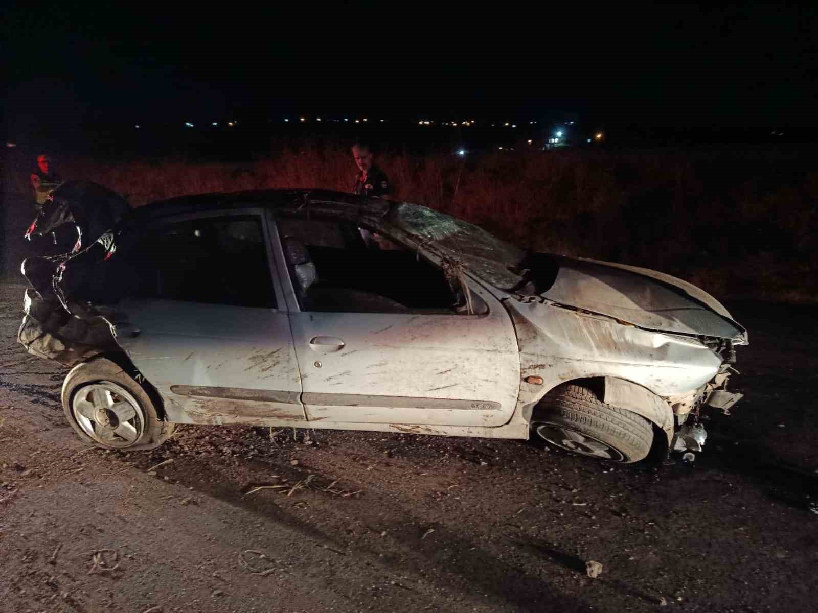 Siverek’te takla atan otomobilin sürücüsü yaralandı