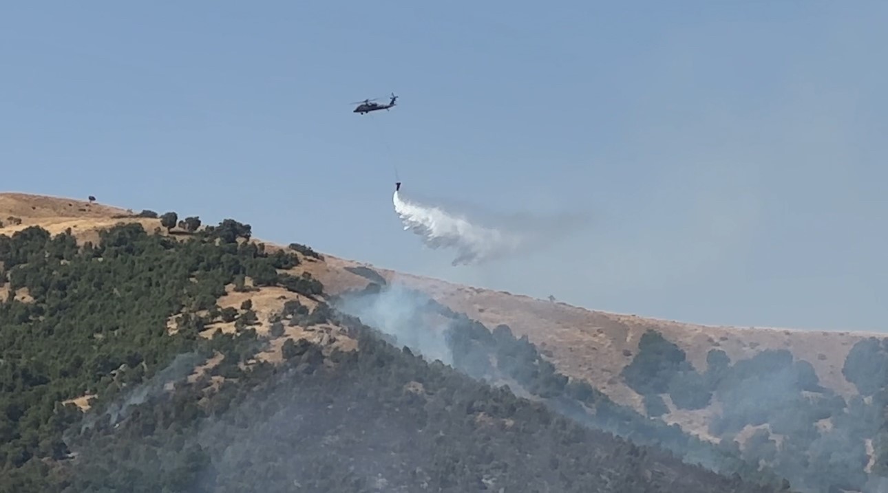 Şemdinli’deki yangına havadan müdahale devam ediyor