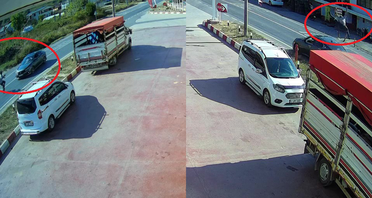 Alkollü sürücünün çarptığı yayayı zıplaması kurtardı