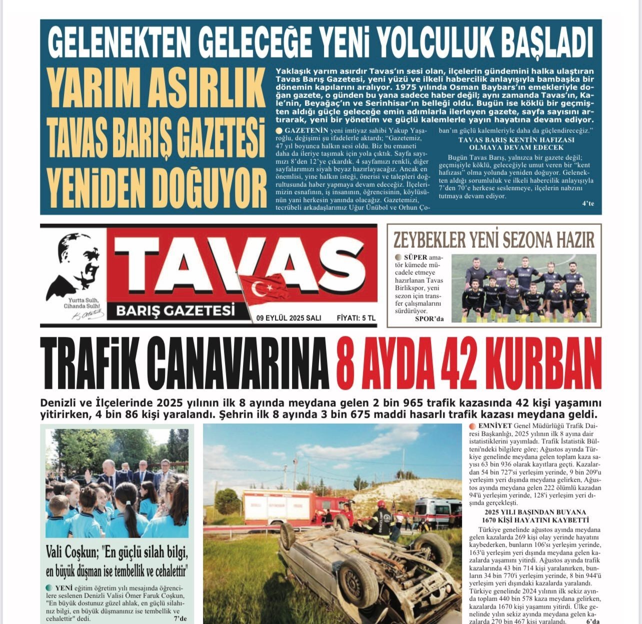Yarım asırlık Tavas Barış Gazetesi yeni yüzüyle okuyucularıyla buluştu