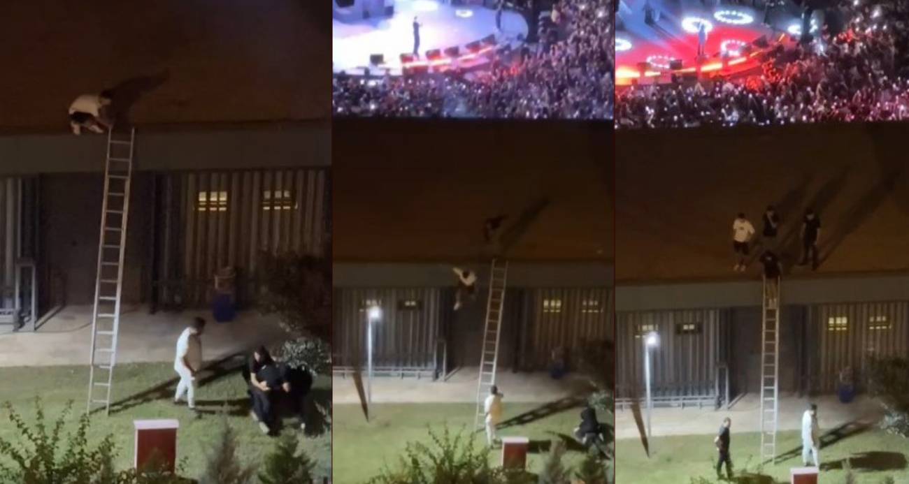 Özel güvenlik görevlileri, konseri kaçak izleyen genci çatıdan aşağı attı