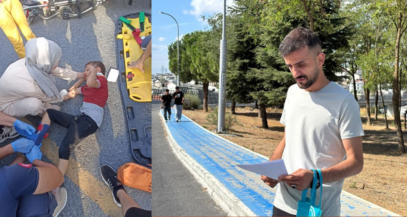 Başakşehir’de 8 yaşındaki çocuğa trafiğe kapalı alanda motosiklet çarptı: Baba yardım istedi