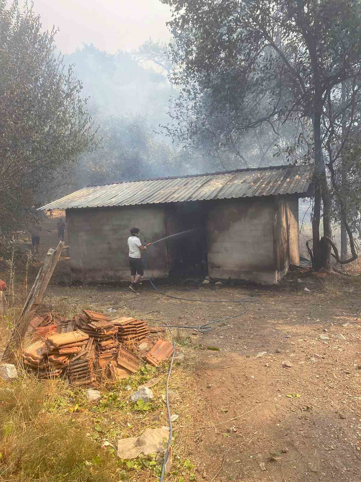 Köyceğiz yangınında alevler binalara sıçradı