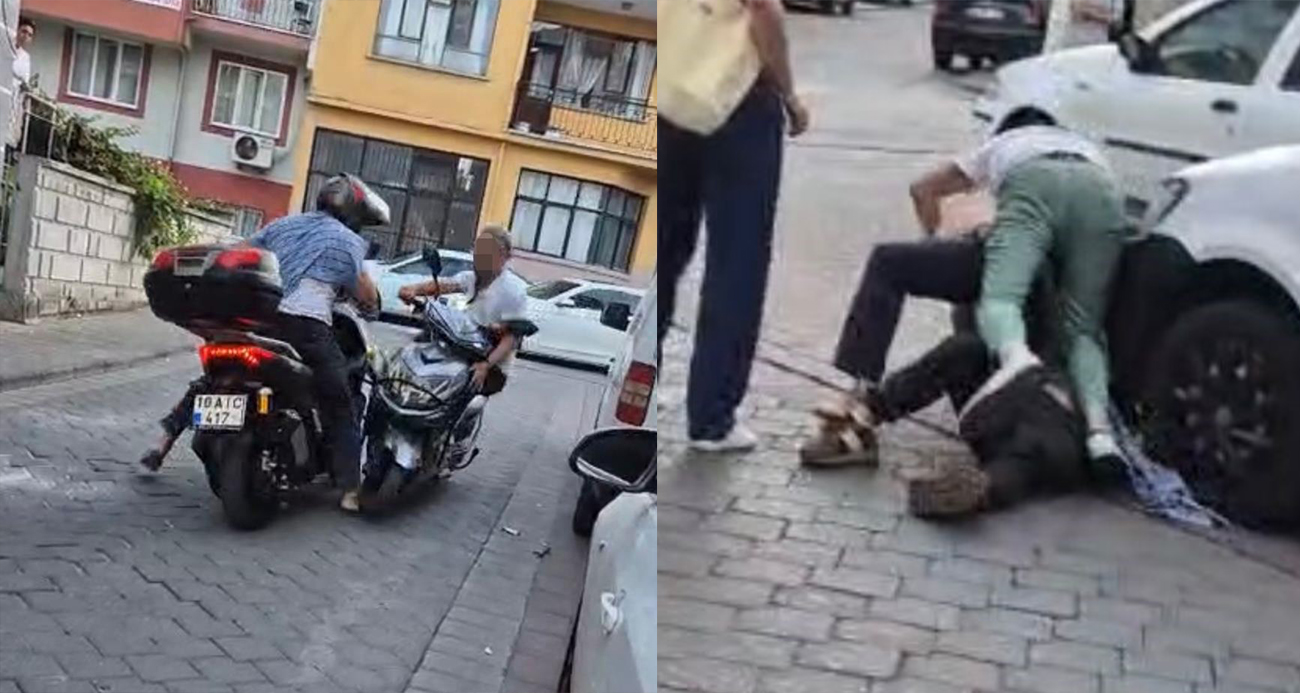 Sokak ortasında yaşanan bıçaklı kavgada dehşet anları