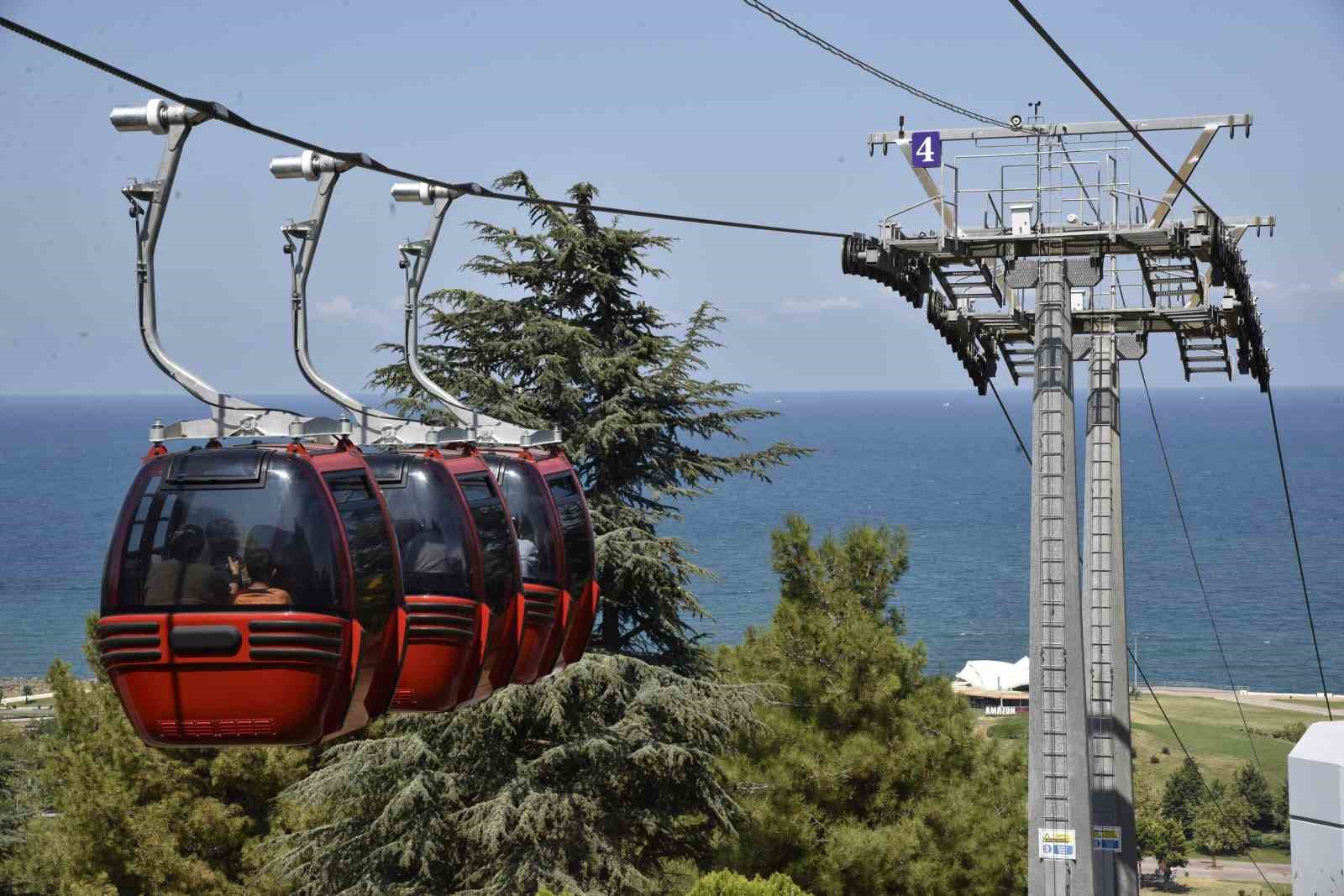 Samsun’da teleferiğe yoğun ilgi