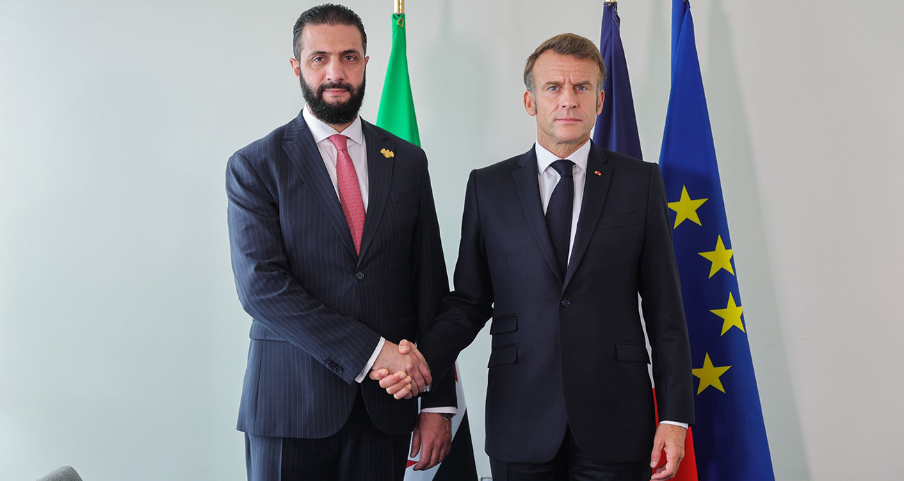 Suriye Devlet Başkanı eş-Şara, Fransa Cumhurbaşkanı Macron ile görüştü