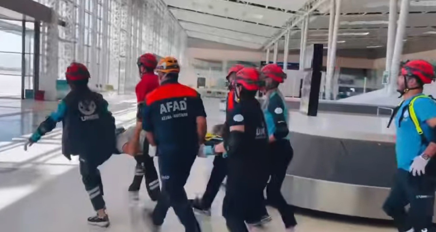 Elazığ Havalimanı’nda deprem tatbikatı