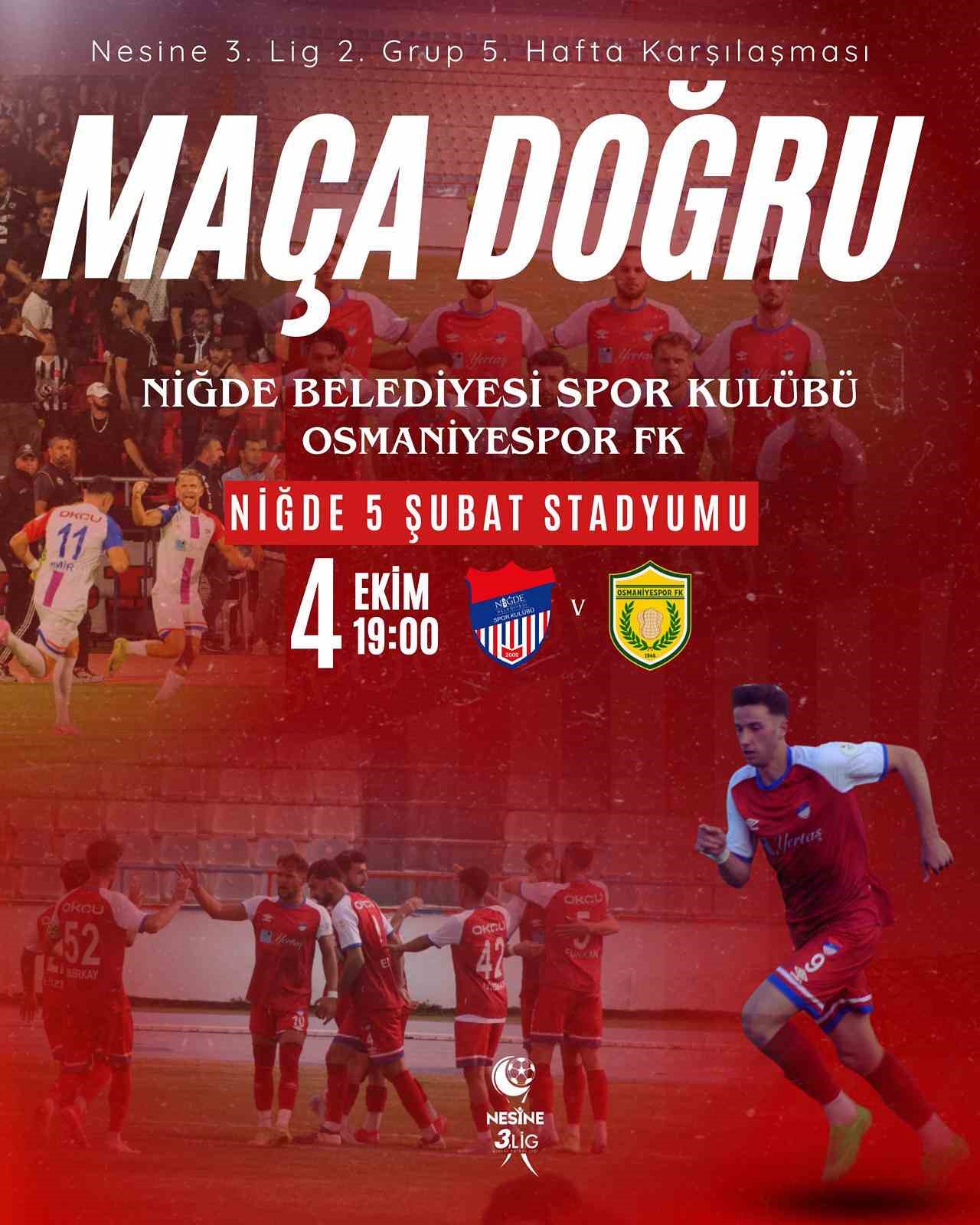 Niğde Belediyespor, Osmaniyespor maçına hazır
