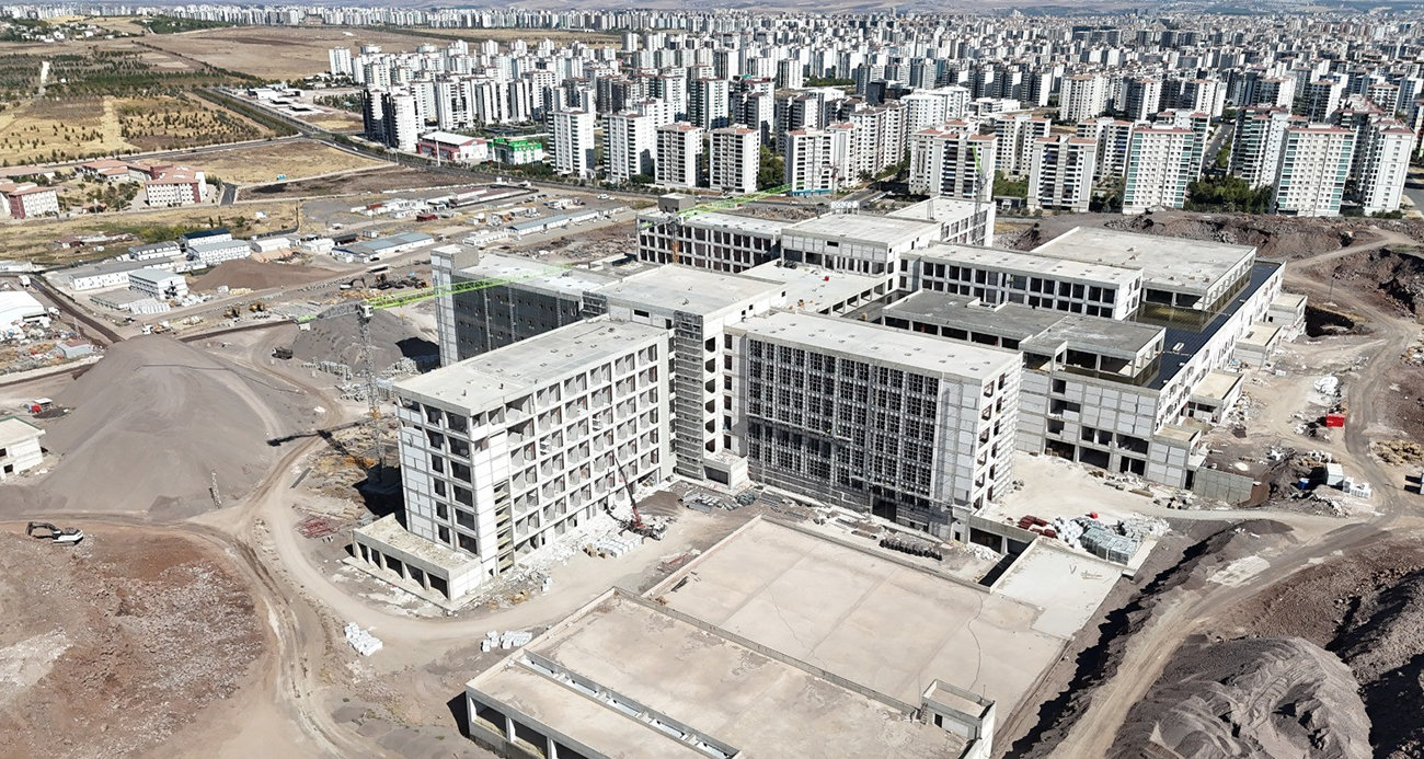 Diyarbakır Şehir Hastanesinde inşaat çalışmaları hızla devam ediyor