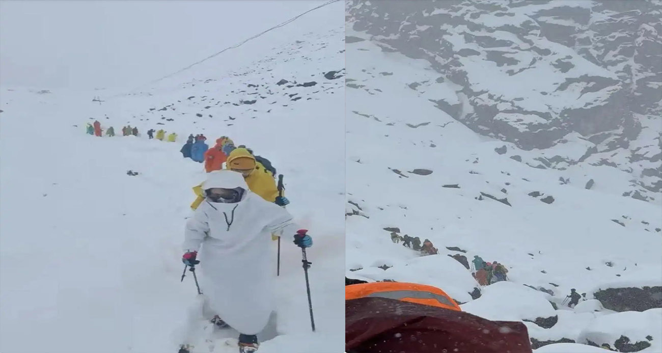 Everest’teki kar fırtınası nedeniyle bin kişi dağda mahsur kaldı