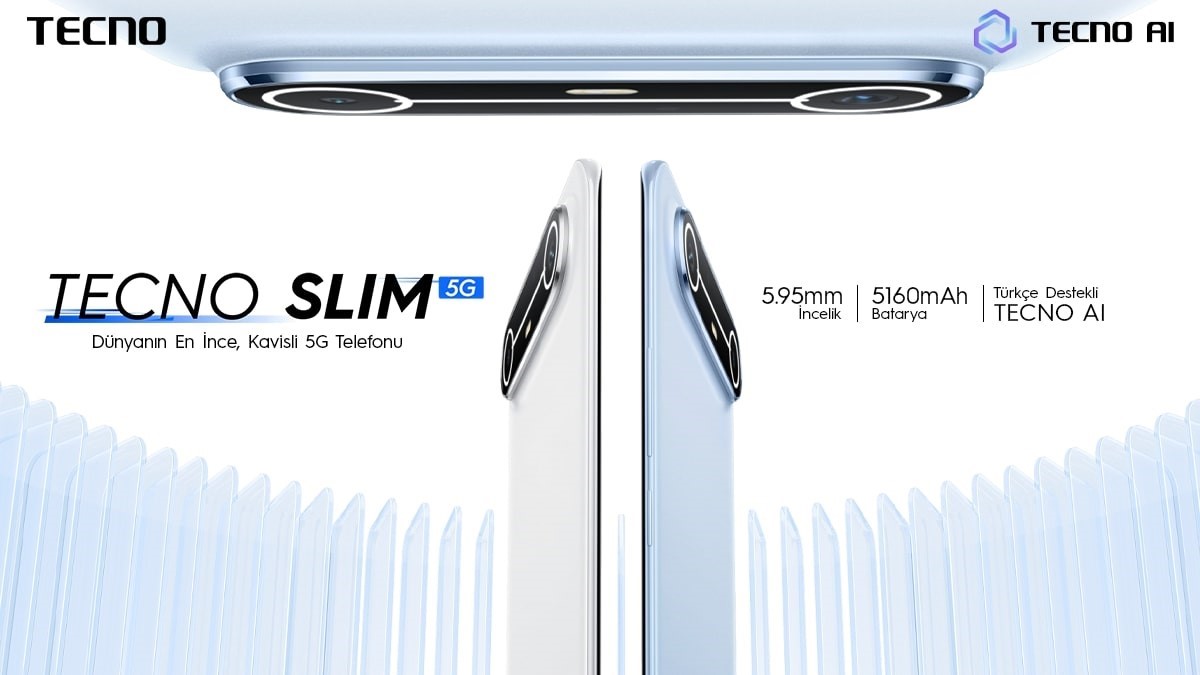 TECNO’nun ince ve kavisli ekranlı 5G telefonu Türkiye’de satışta