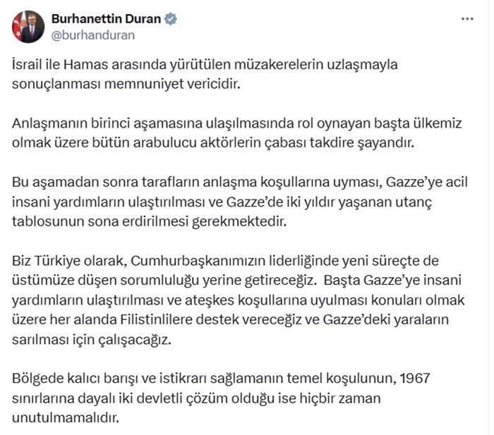 İletişim Başkanı Duran: 