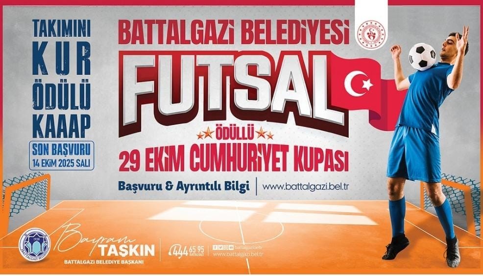 Battalgazi Belediyesi, 29 Ekim’e özel ödüllü futsal turnuvası düzenliyor