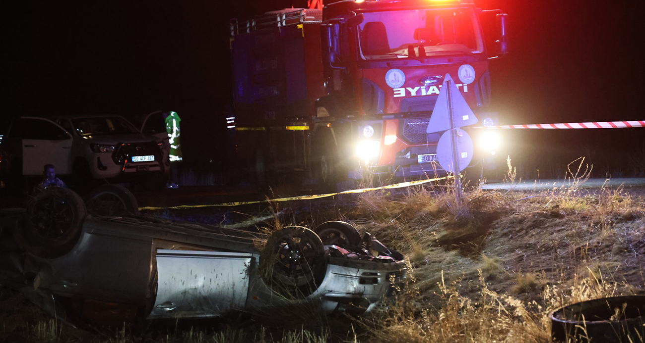 Nevşehir’de otomobil tarlaya uçtu: 2 ölü, 1 yaralı