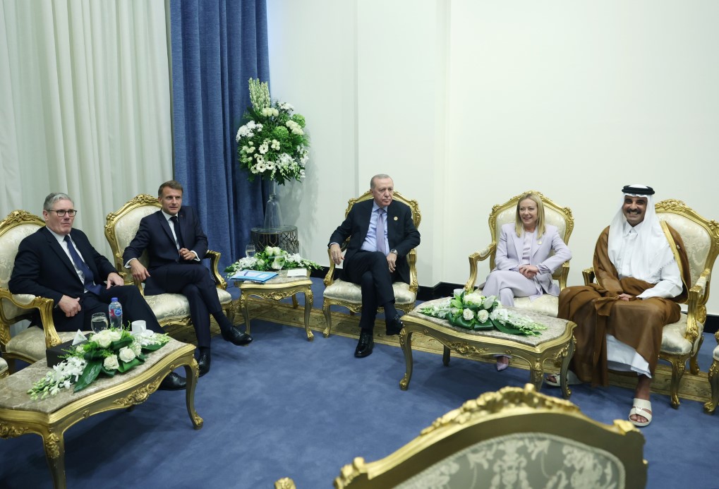 Cumhurbaşkanı Erdoğan'dan Fransa, İngiltere, İtalya ve Katar liderleriyle toplantı