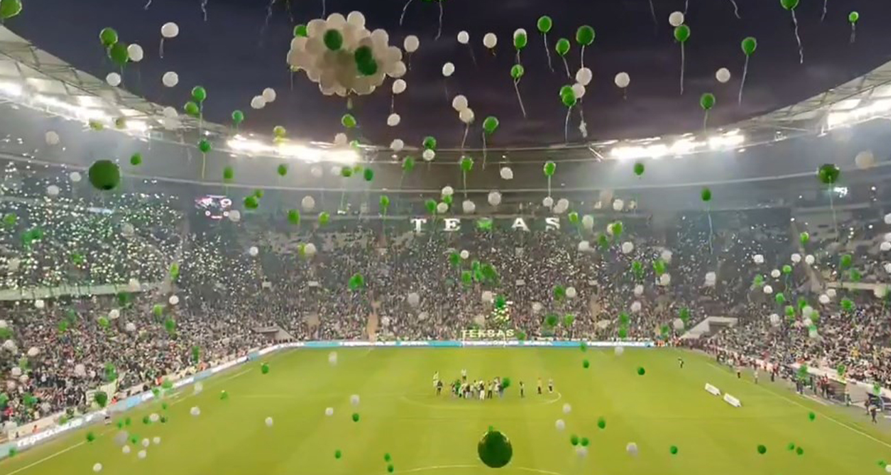 Minik Çağan için gerekli para toplandı, binlerce taraftar yeşil beyaz balon uçurdu