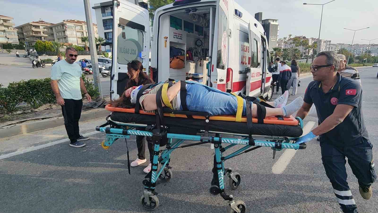 Motosikletin çarptığı kadın ağır yaralandı