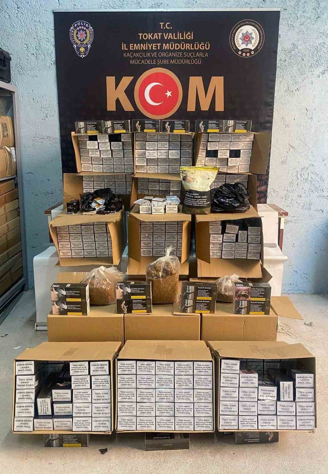 Tokat’ta kaçak tütün operasyonu: 180 bin adet makaron ele geçirildi