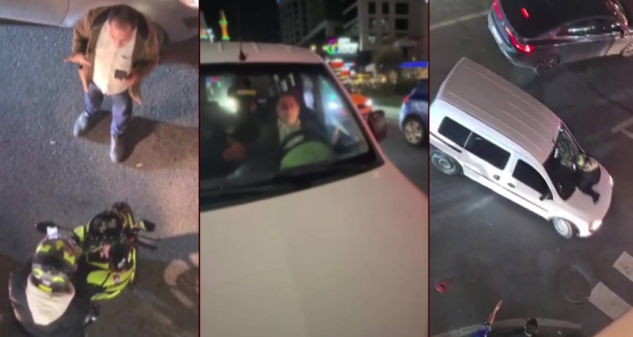 Esenyurt’ta yol verme tartışması: Kadın motorcuyu kaputunda sürükledi