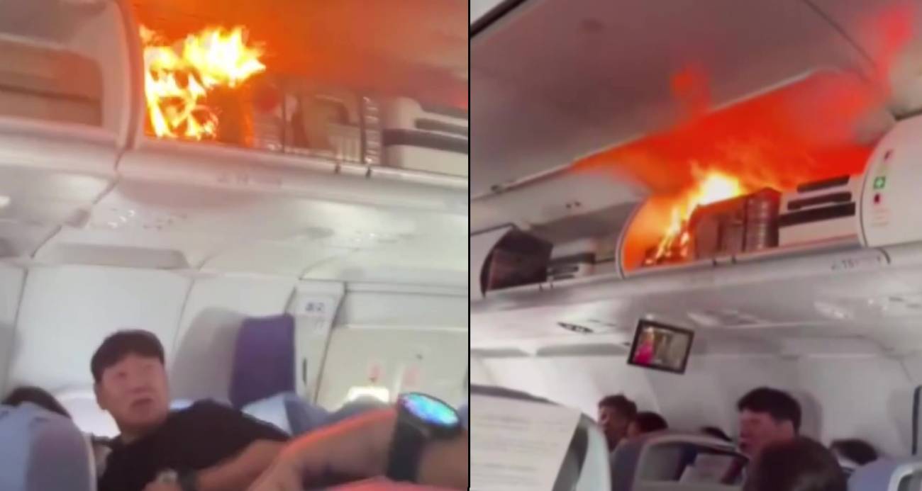 Yolcu uçağında el bagajındaki batarya alev aldı, acil iniş yapıldı