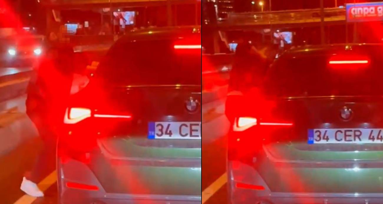 Bakırköy’de bir maganda trafikte tartıştığı kadın sürücüyü böyle darp etti