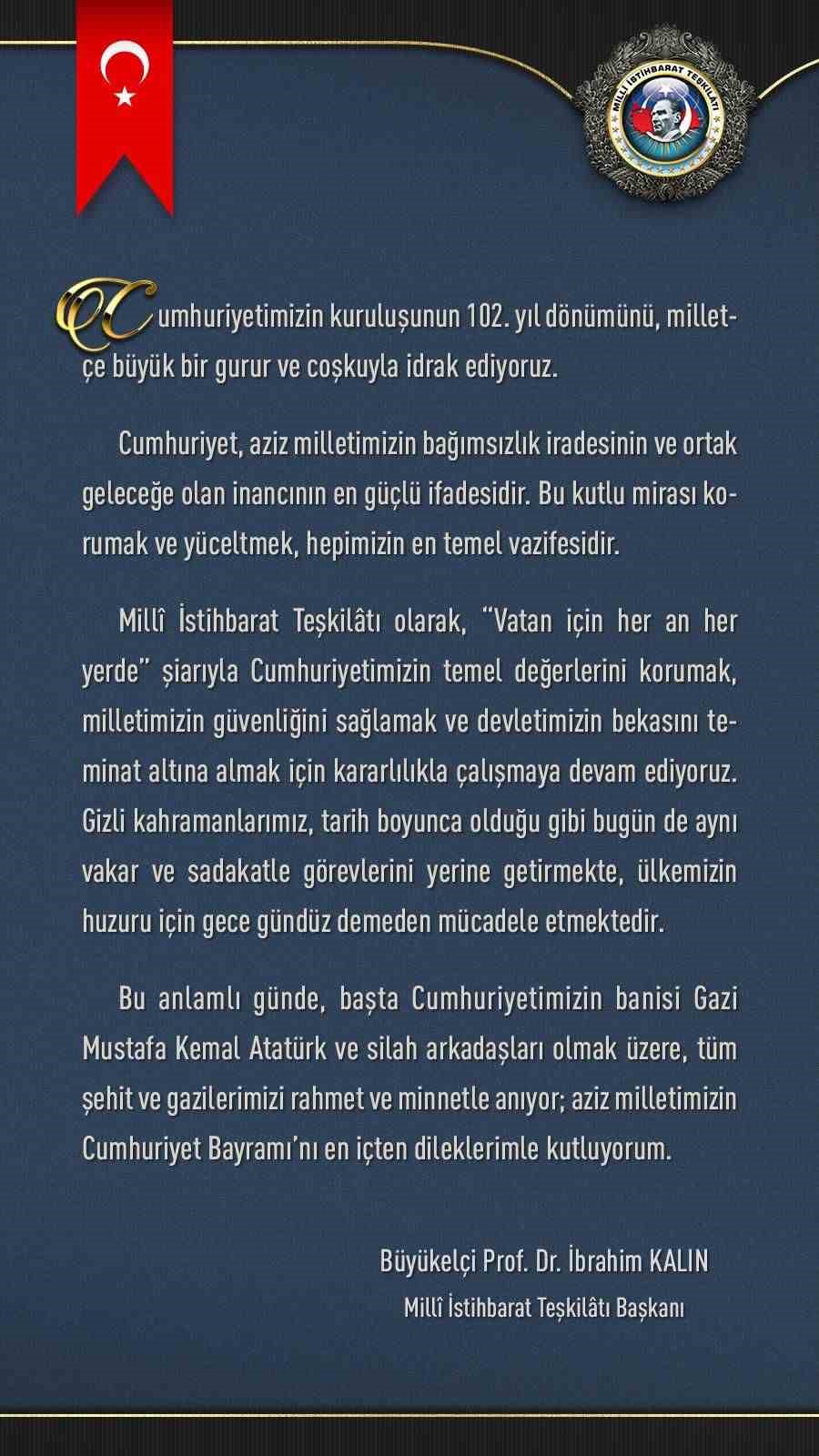 MİT Başkanı Kalın: 