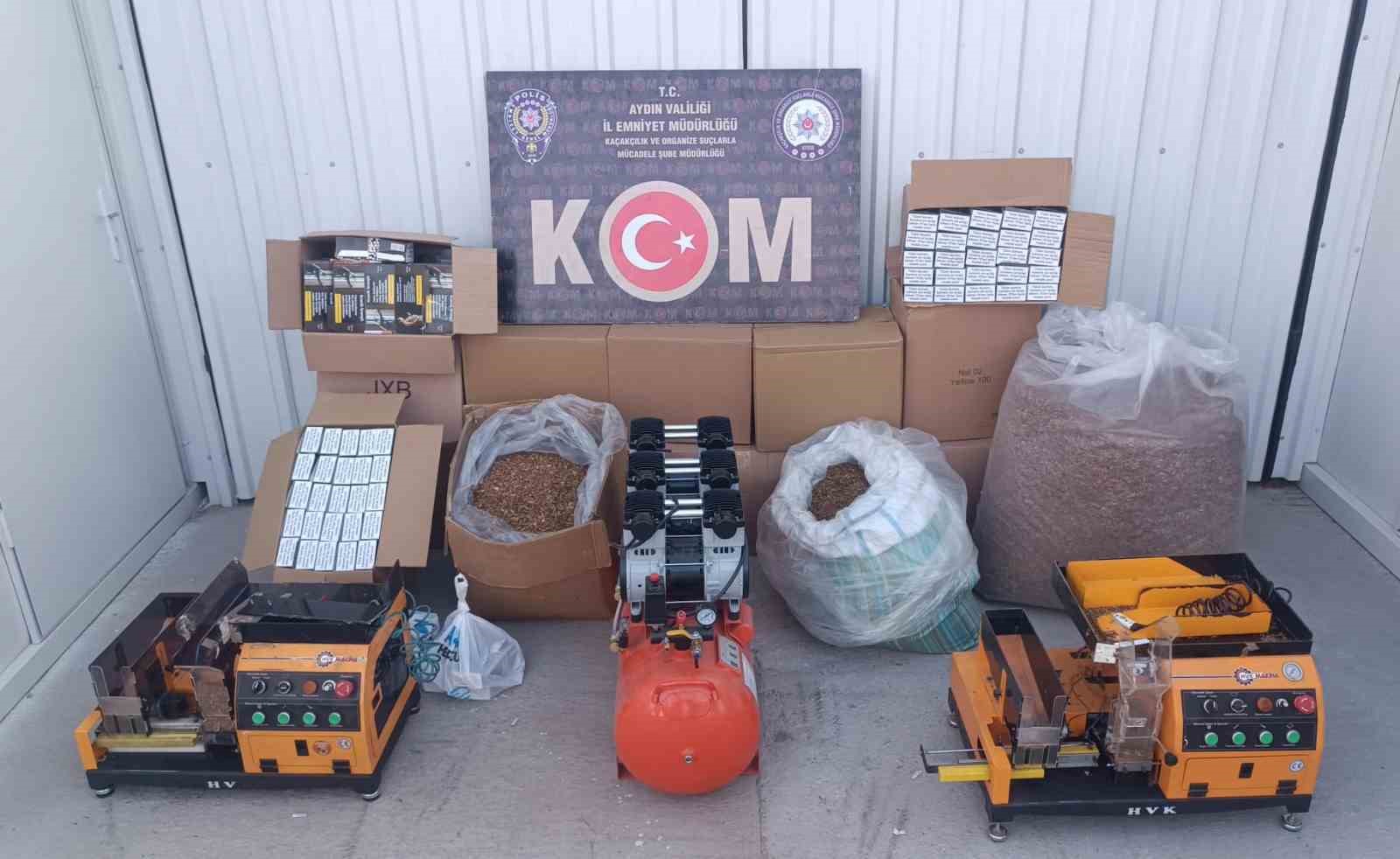 Aydın’da kaçak tütün operasyonu: 68 bin makaron ele geçirildi