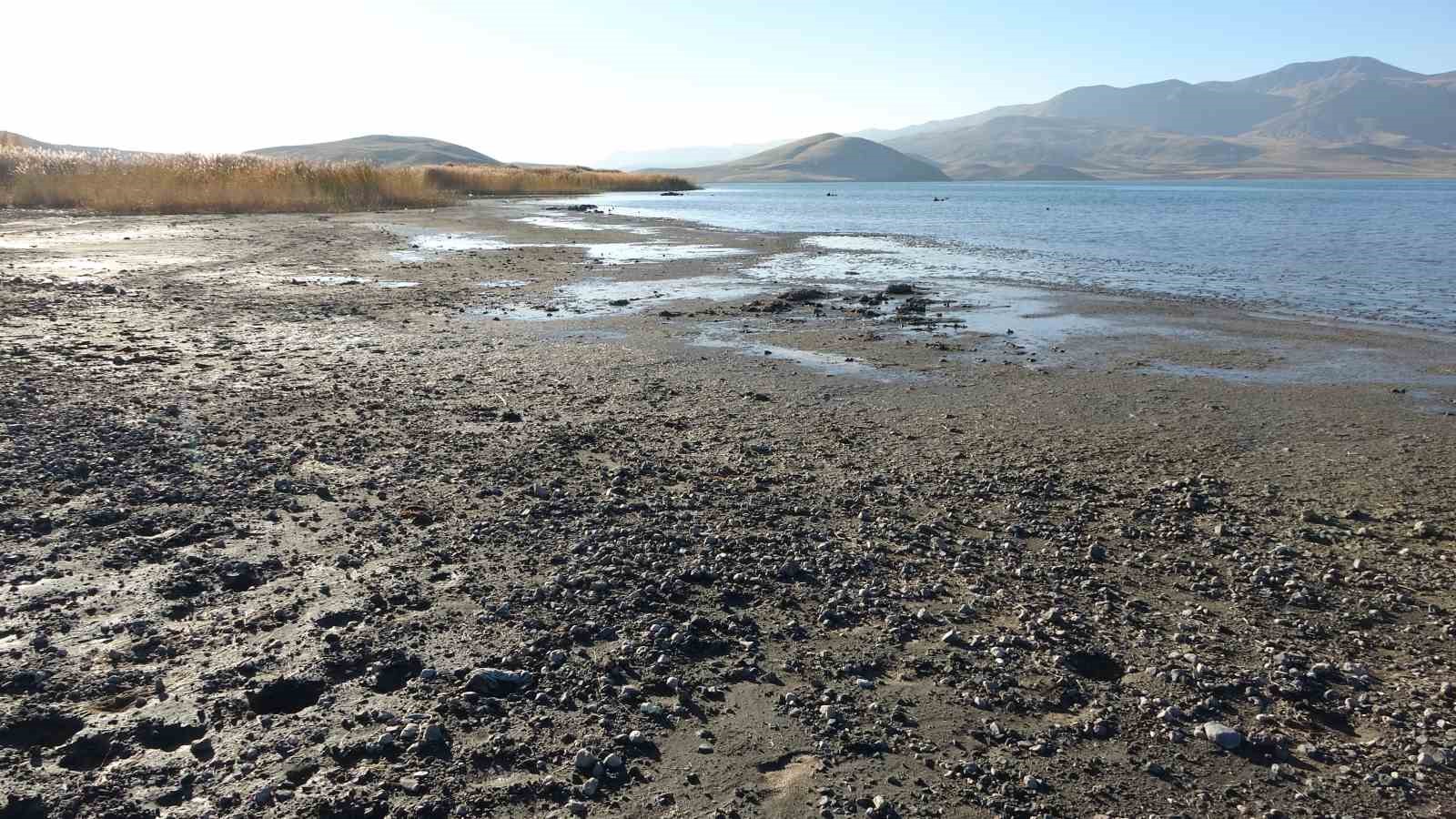 Erçek Gölü’nde su çekilince mikrobiyalitler ortaya çıktı