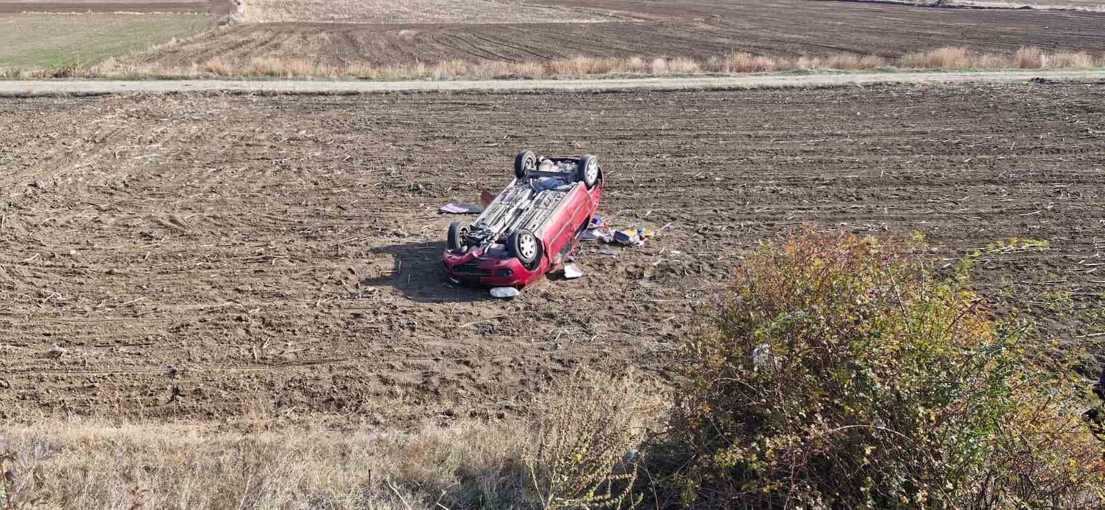 Çorum’da otomobil takla attı: 1 yaralı