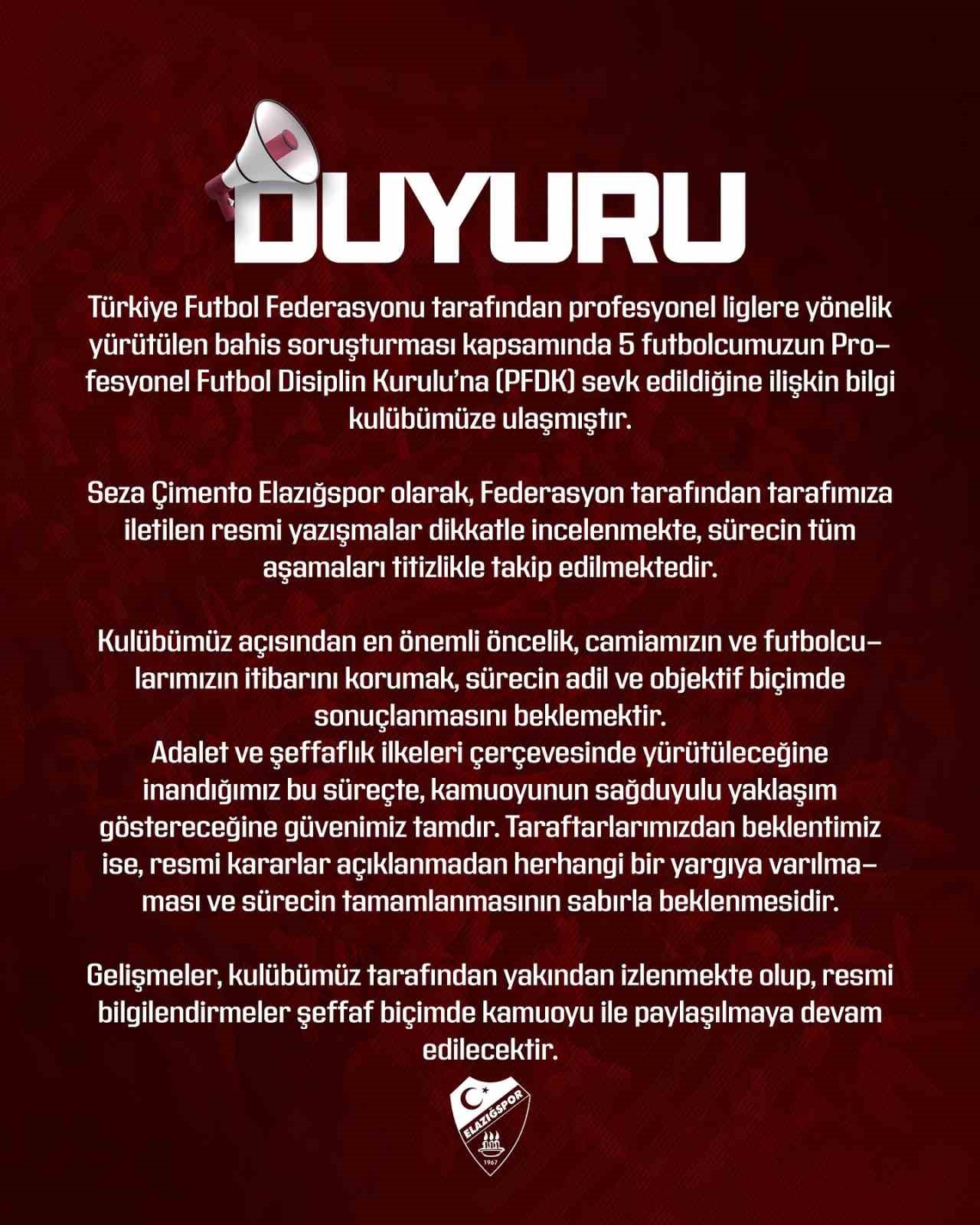 Elazığspor: 
