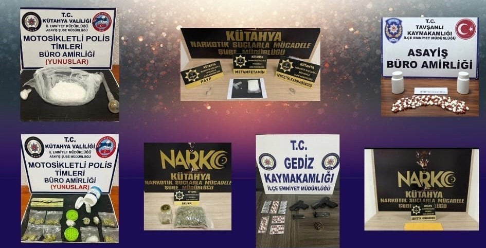 Kütahya polisi uyuşturucuyla mücadelede kararlılığını sürdürüyor