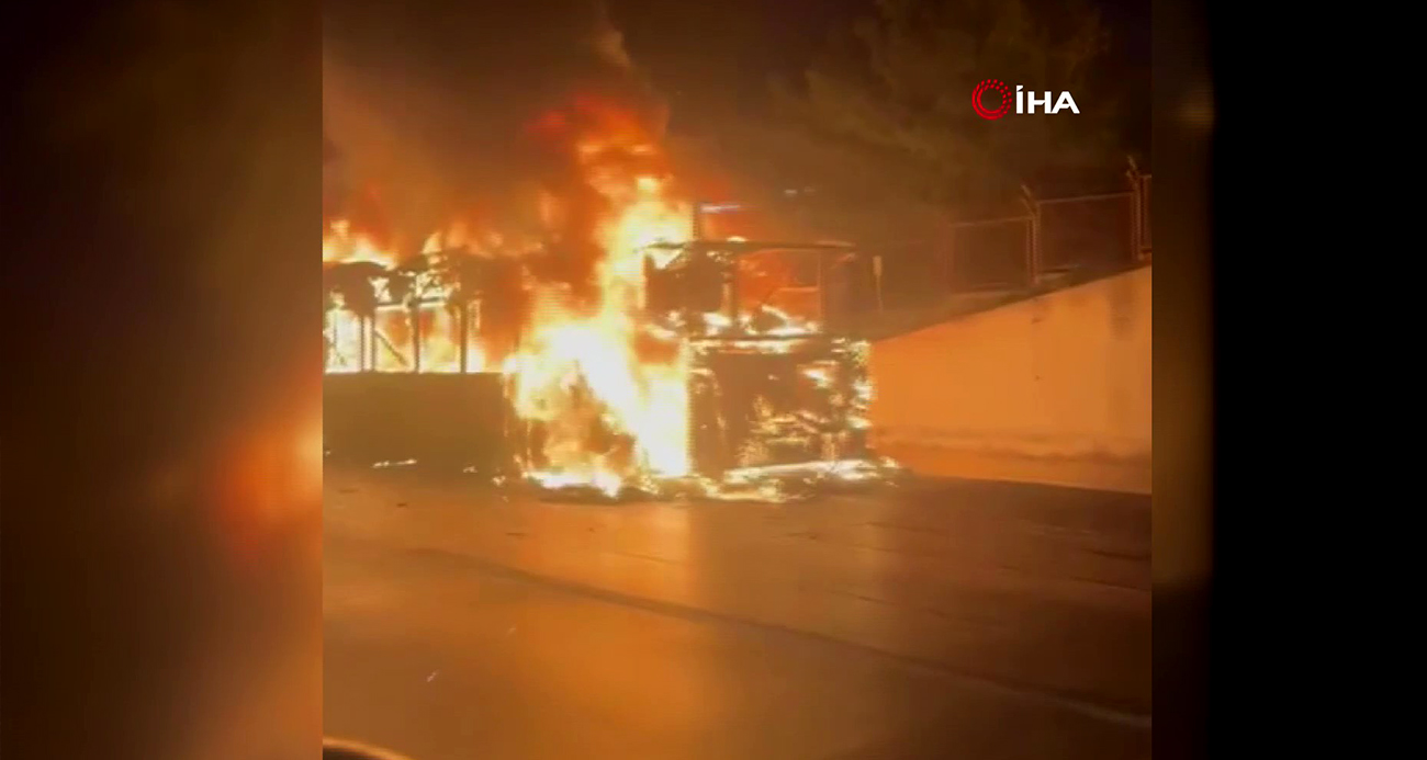 Eyüpsultan’da İETT otobüsü alevlere teslim oldu