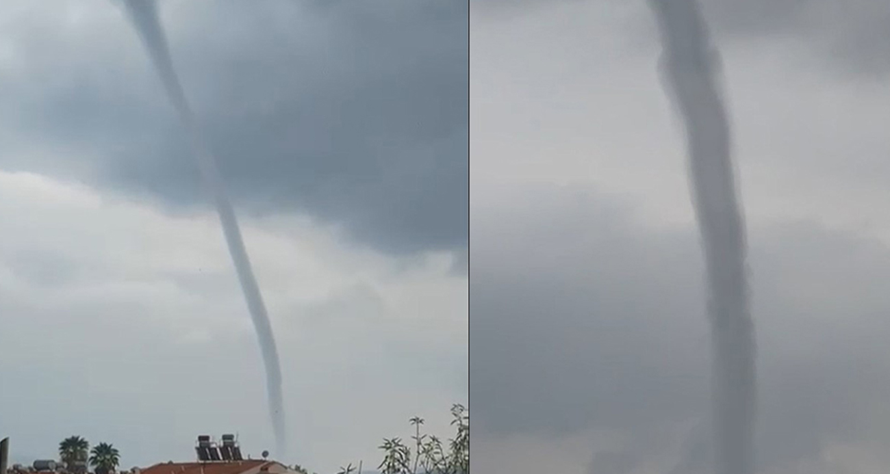 Marmaris’te oluşan hortum kameraya yansıdı