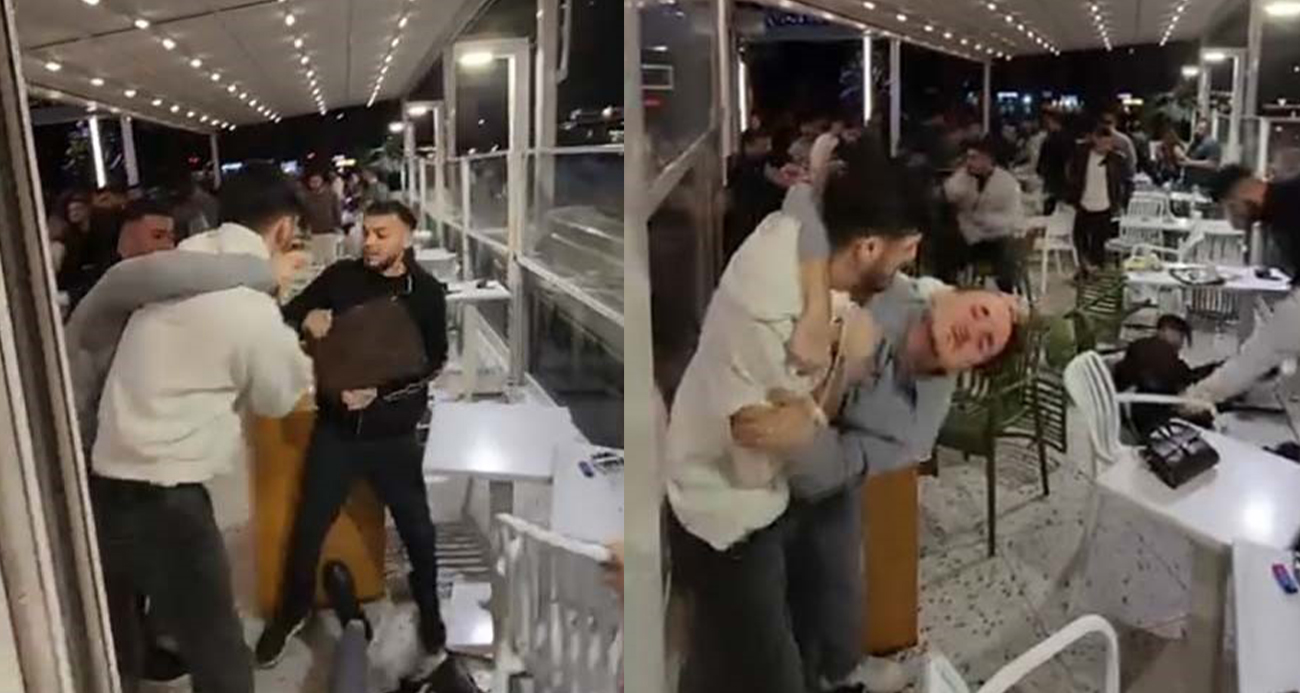 Mersin’de kafedeki kavgada yumruklar havada uçuştu