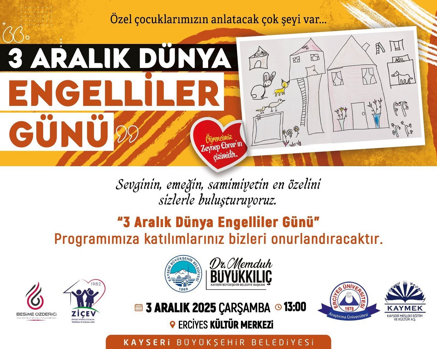 3 Aralık Dünya Engelliler Günü’ne özel program