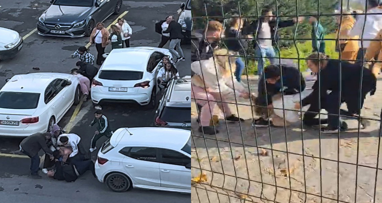 Kartal Anadolu Adliyesi önünde iki aile arasında yumruk yumruğa kavga çıktı