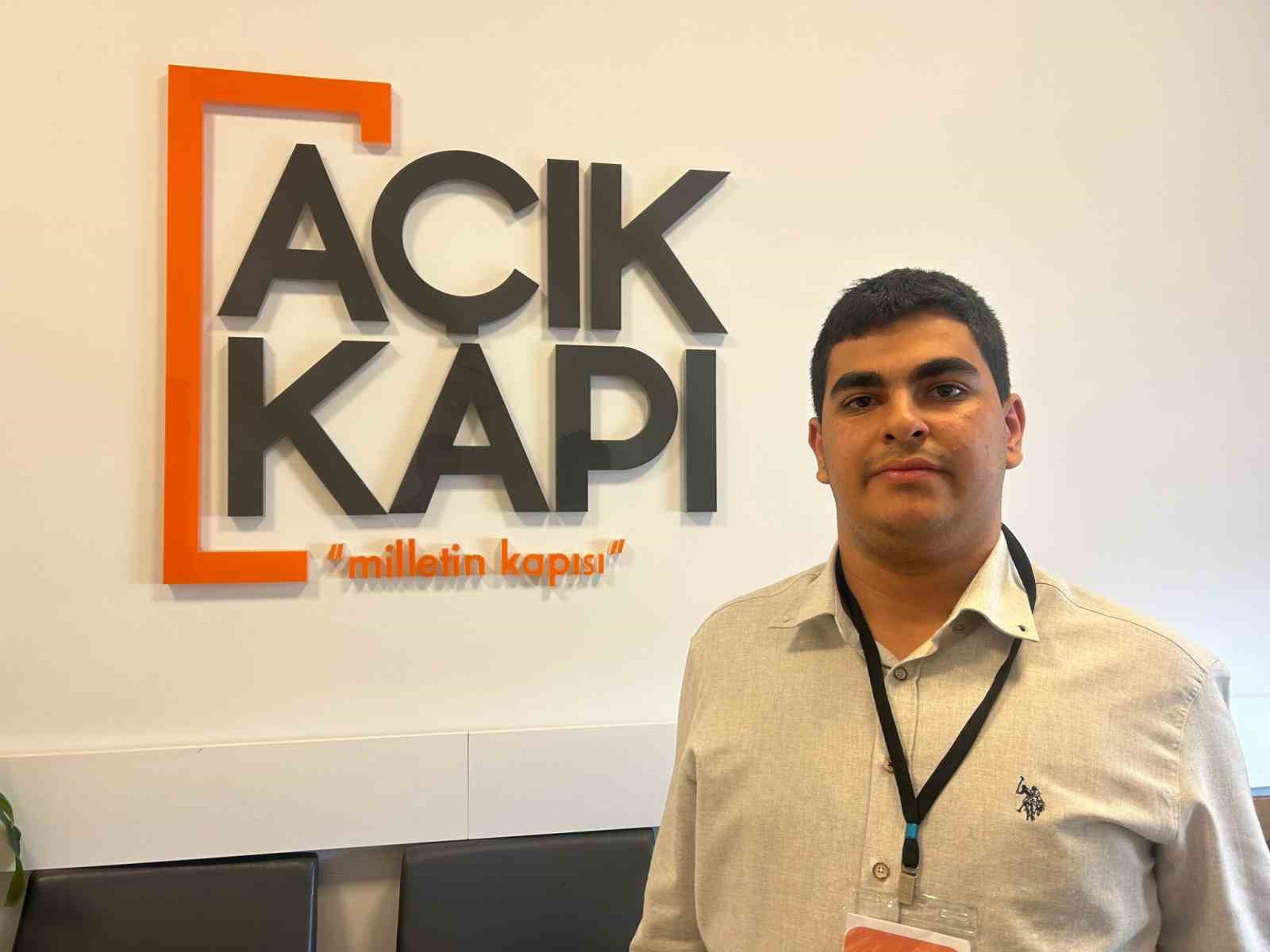 Zihinsel engelli Eymen’in valilikte çalışma hayali gerçek oldu