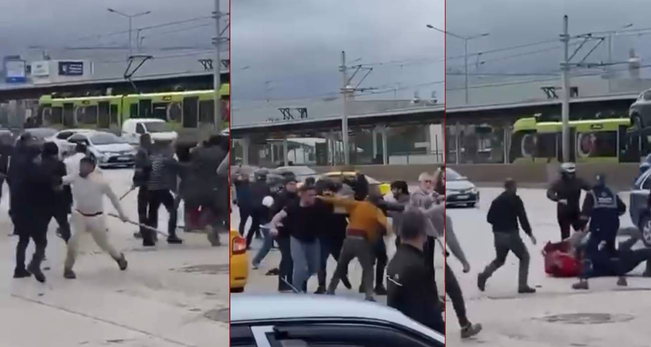 Bursa’da savaşı andıran kavga kamerada: Kimi kaskını miğfer yaptı, kimi sopayı kılıç gibi kullandı