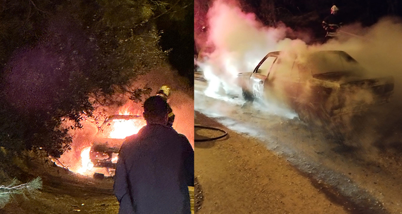 Otomobil patladı, feci şekilde can verdi