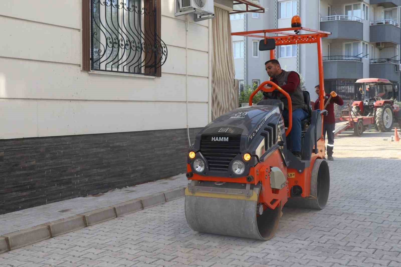 Nazilli Belediyesi Yeni Mahalle’deki taş döşeme çalışmasını tamamladı