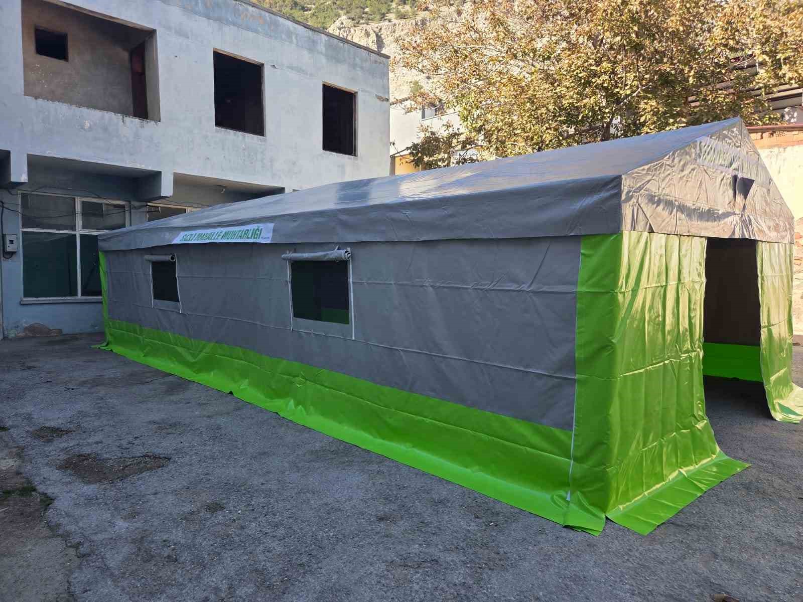 Sazlı Mahallesi’ne hayırsever desteği ile taziye çadırı kazandırıldı