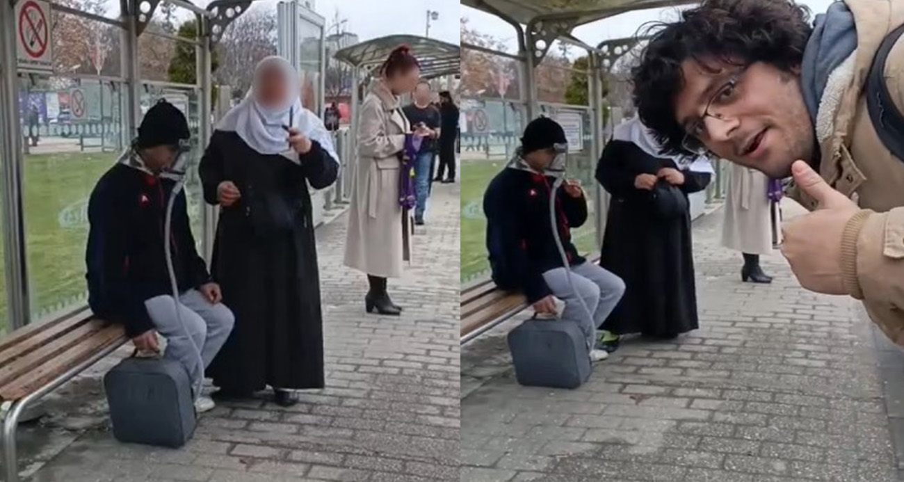 Vatandaşın, yalan söyleyerek dilendiği iddia edilen kadınla ilginç tartışması