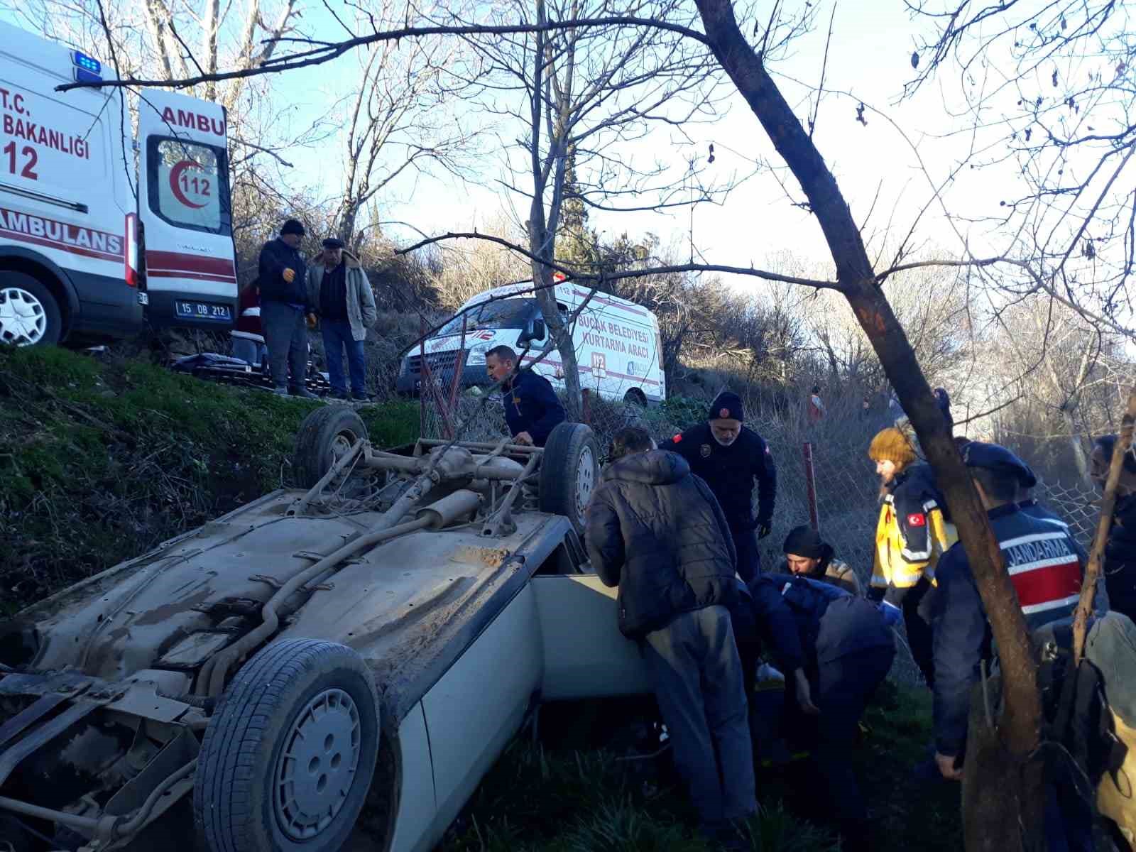 Burdur’da kontrolden çıkan otomobil takla attı: 1 yaralı