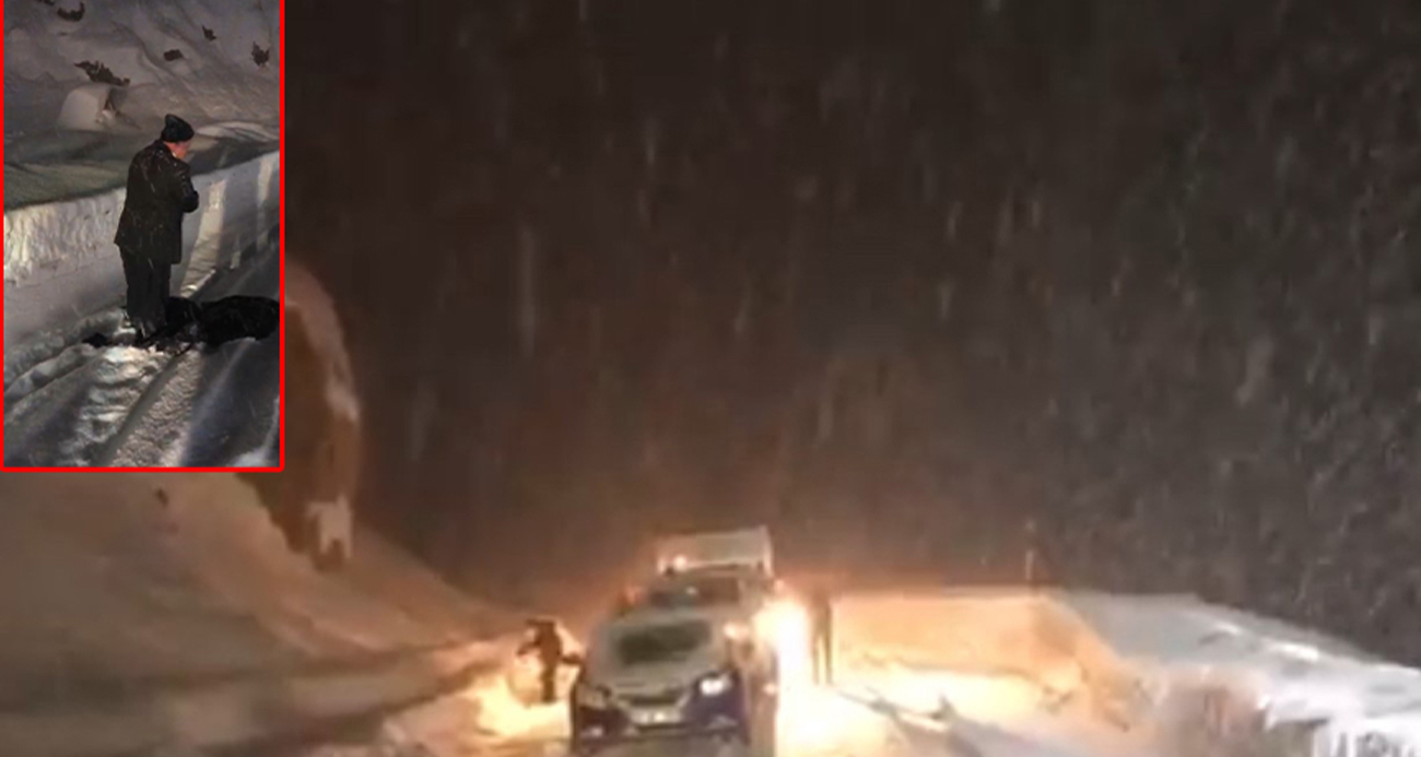 Yüksekova’da kar ve tipi ulaşımı aksattı: Fırtınaya rağmen namazını kıldı