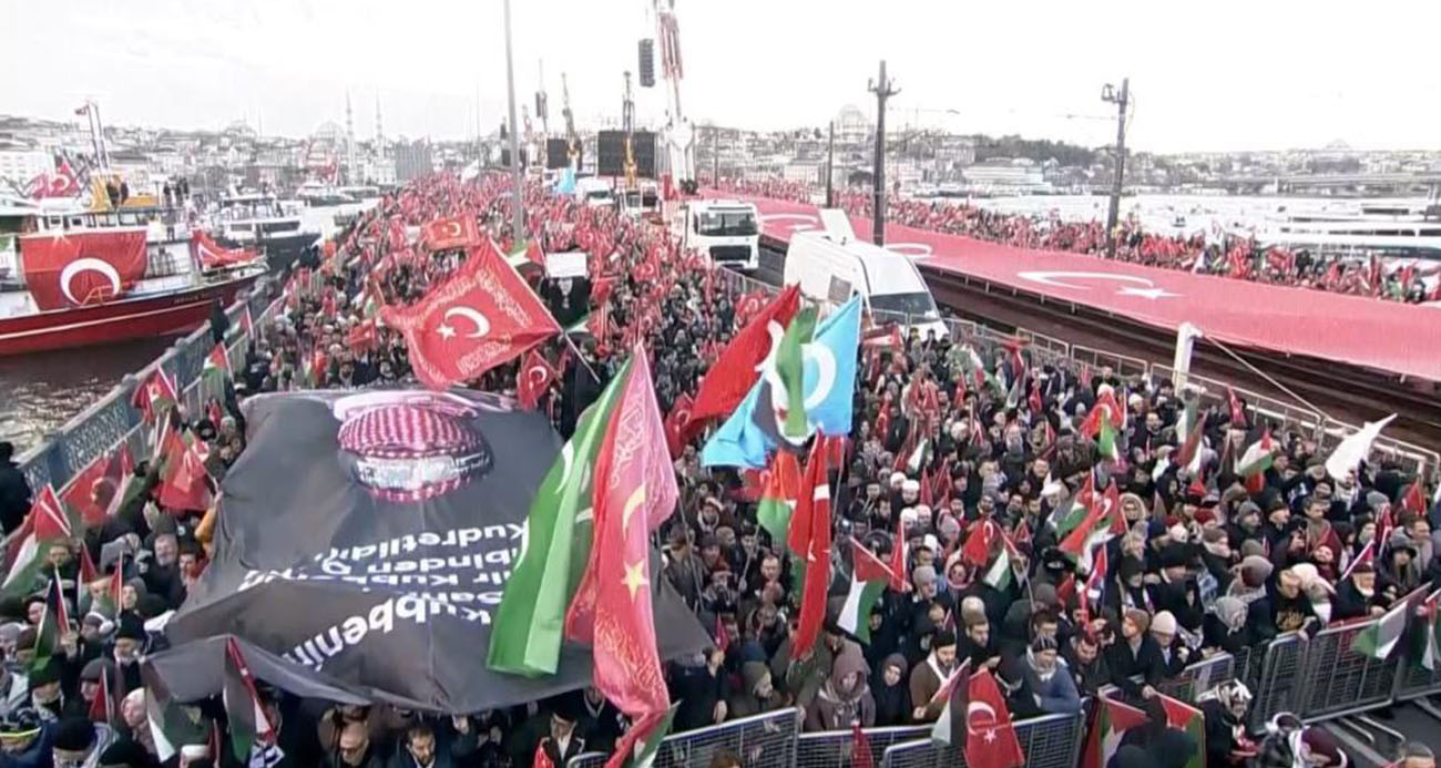 İstanbul’da büyük Gazze yürüyüşü
