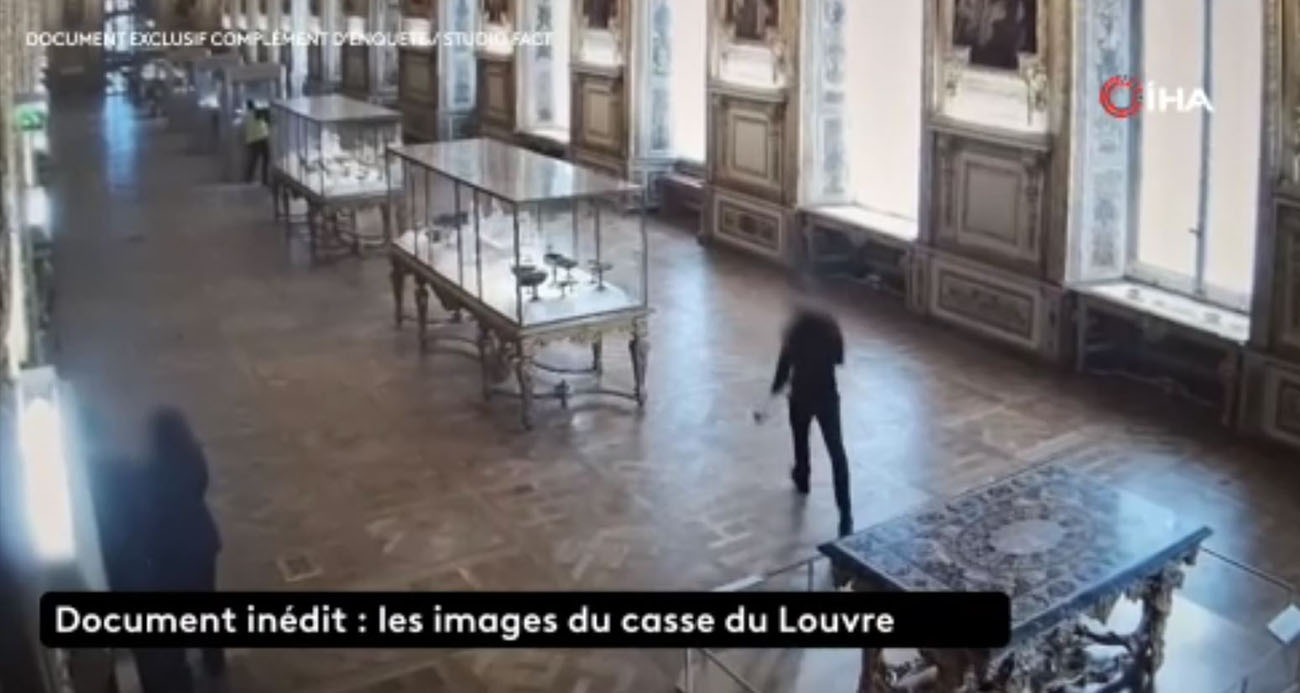 Louvre Müzesi soygununa ait yeni görüntüler ortaya çıktı