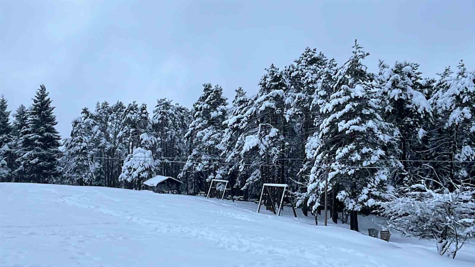 Artvin’in ünlü Kafkasör Yaylası, beyaz örtüyle sessizliğe büründü
