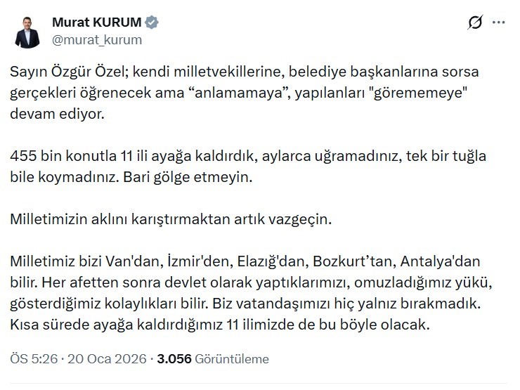 Bakan Kurum: 