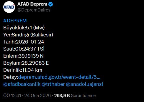 Balıkesir Valiliği’nden deprem açıklaması