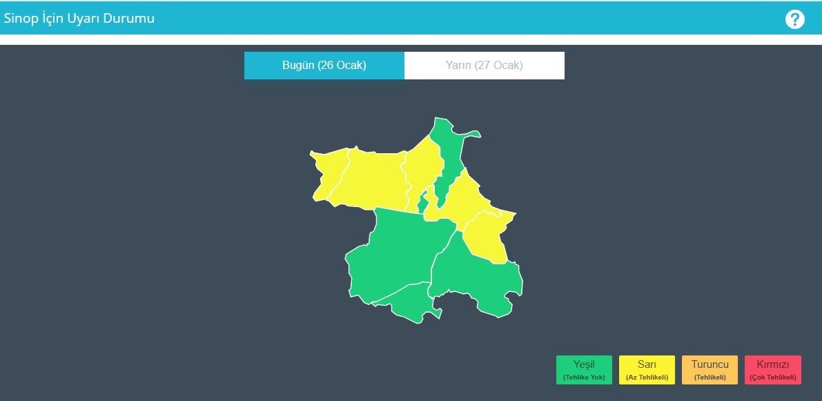 Sinop’ta fırtına alarmı: 5 ilçe için sarı kodlu uyarı